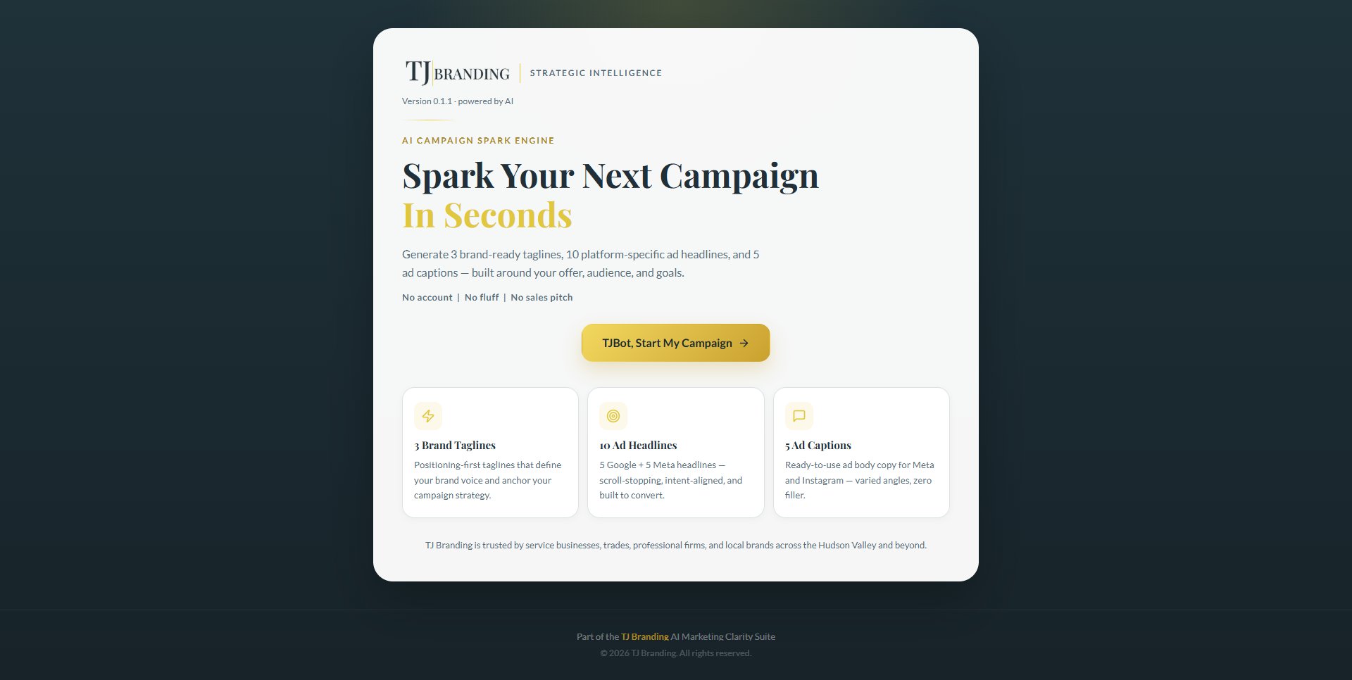 Campaign Spark Engine interface