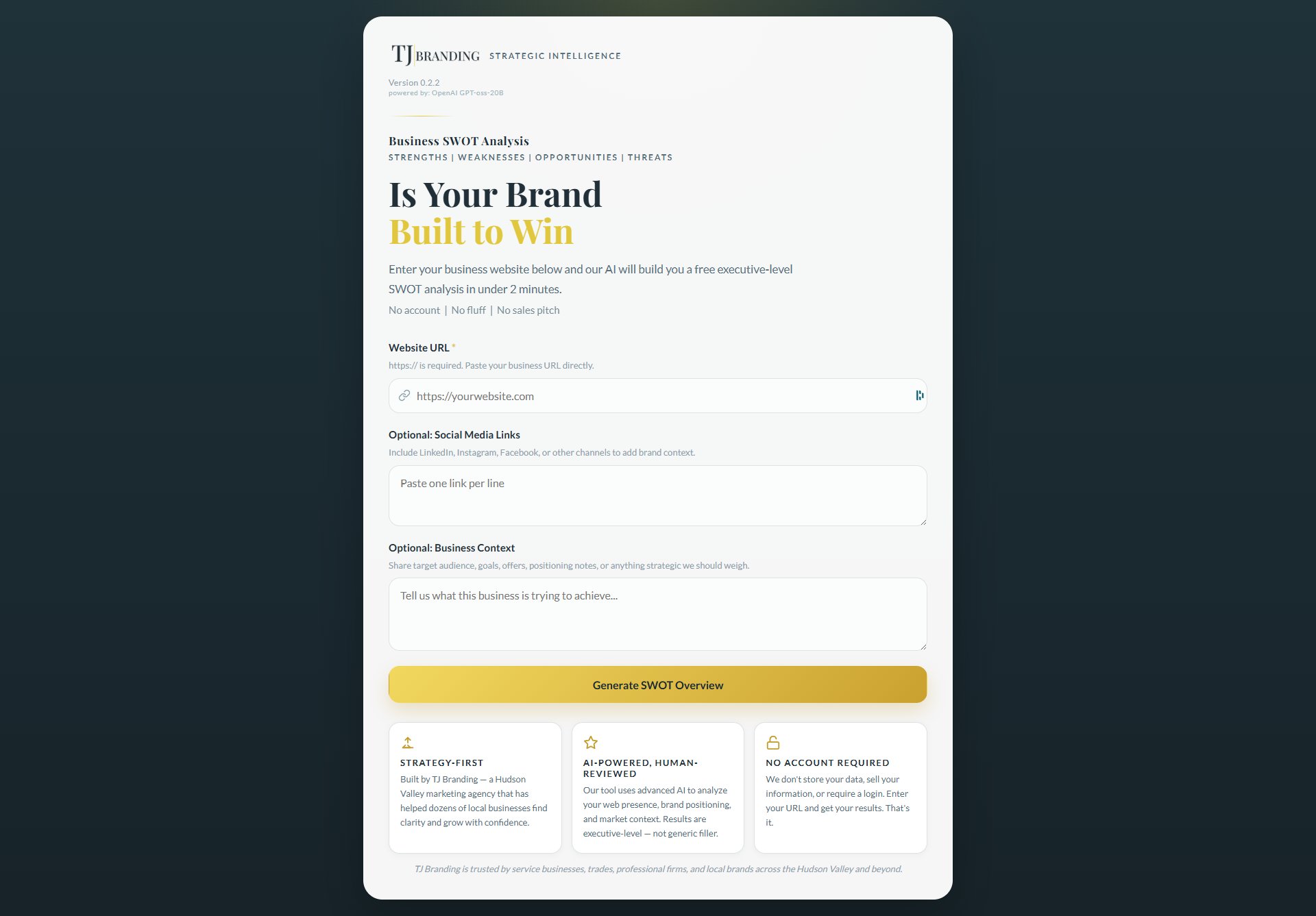 SWOT Intelligence interface