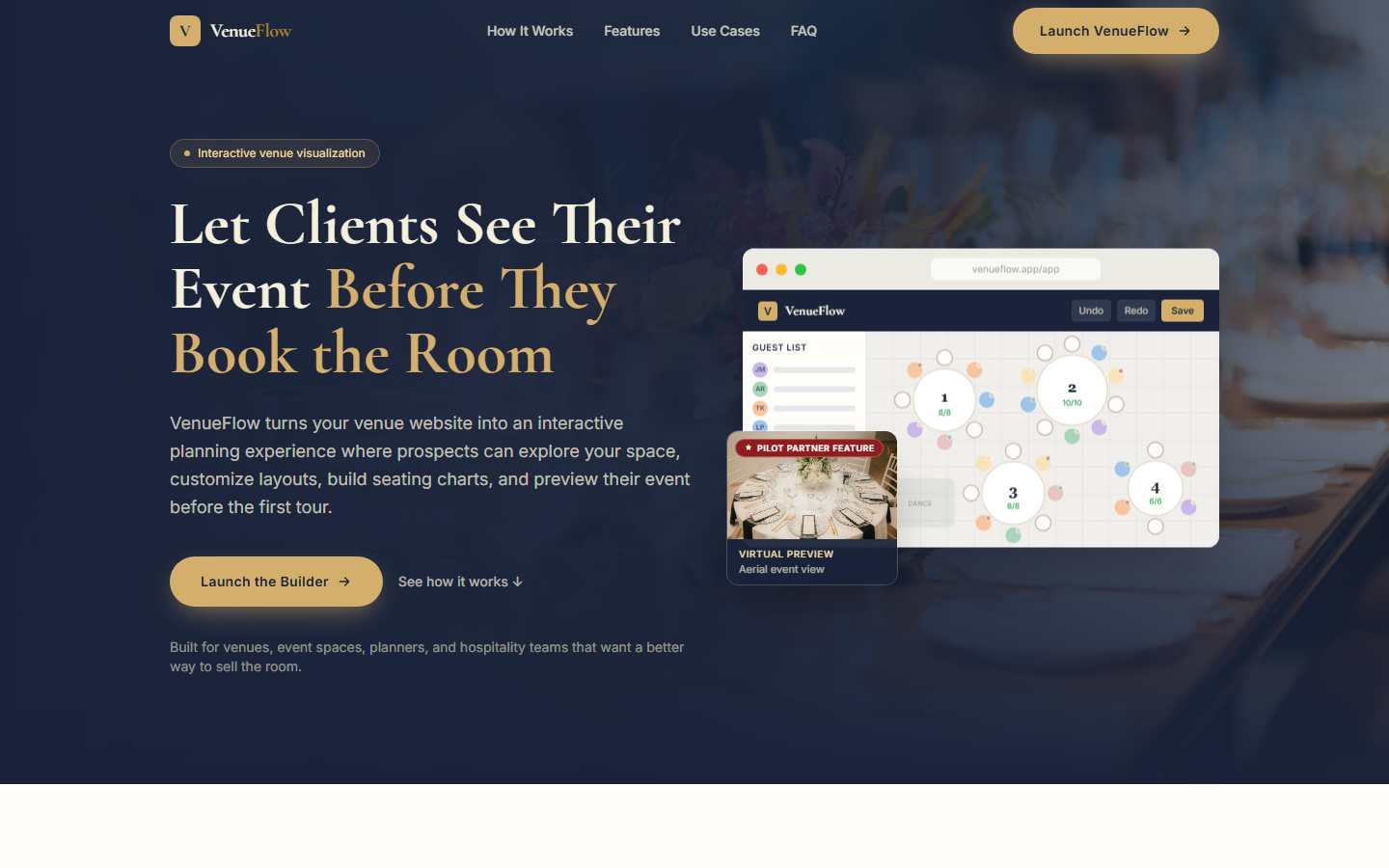 VenueFlow interface